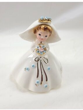 Vintage Josef Originals Bridal Collection Bride With Blue Flowers Wedding
